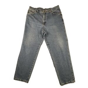 VTG H.I.S Men's 38x30.5 Blue 90s Relaxed Straight Leg Medium Wash Jeans SEE DESC